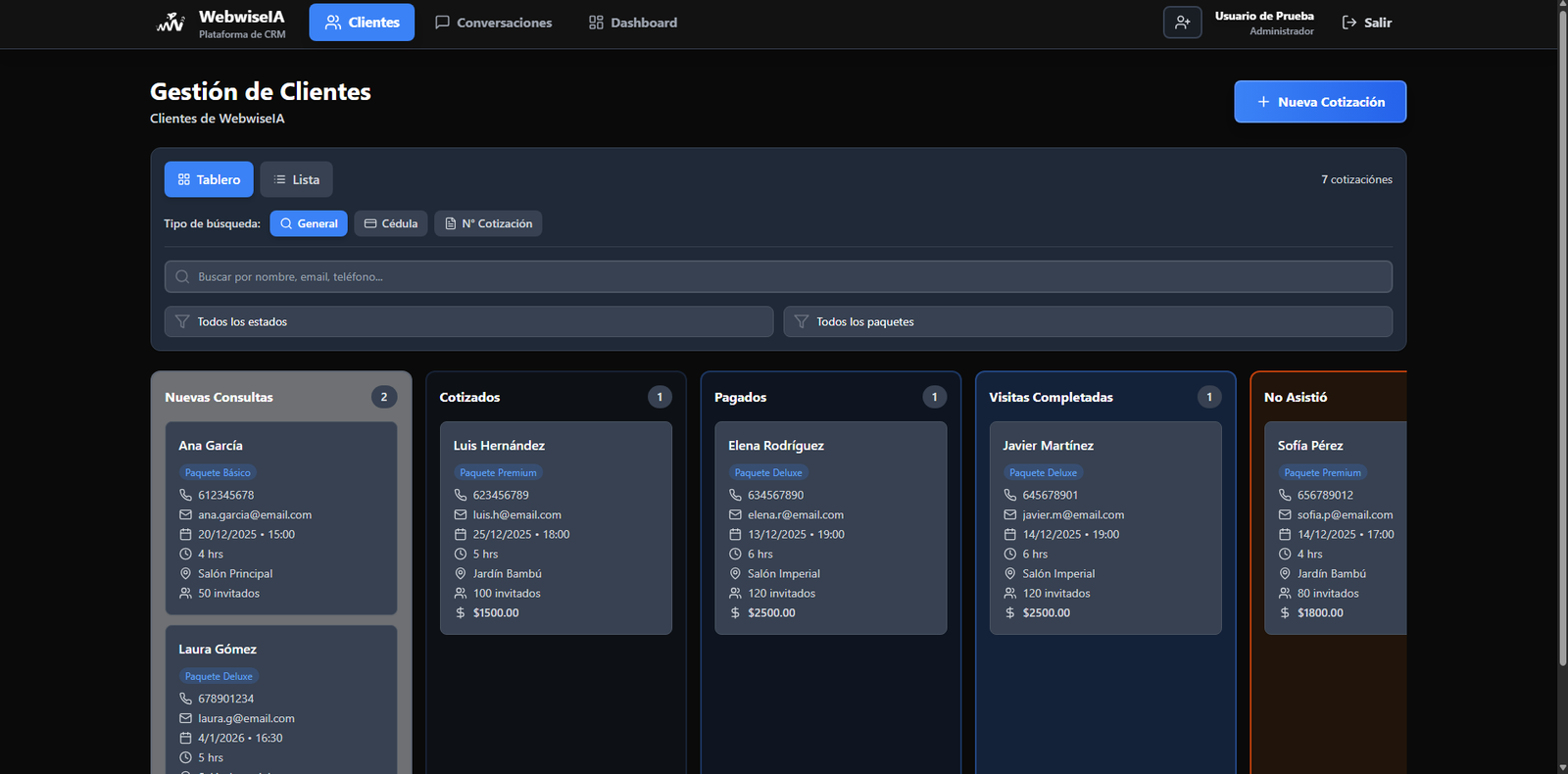 Captura del CRM 2